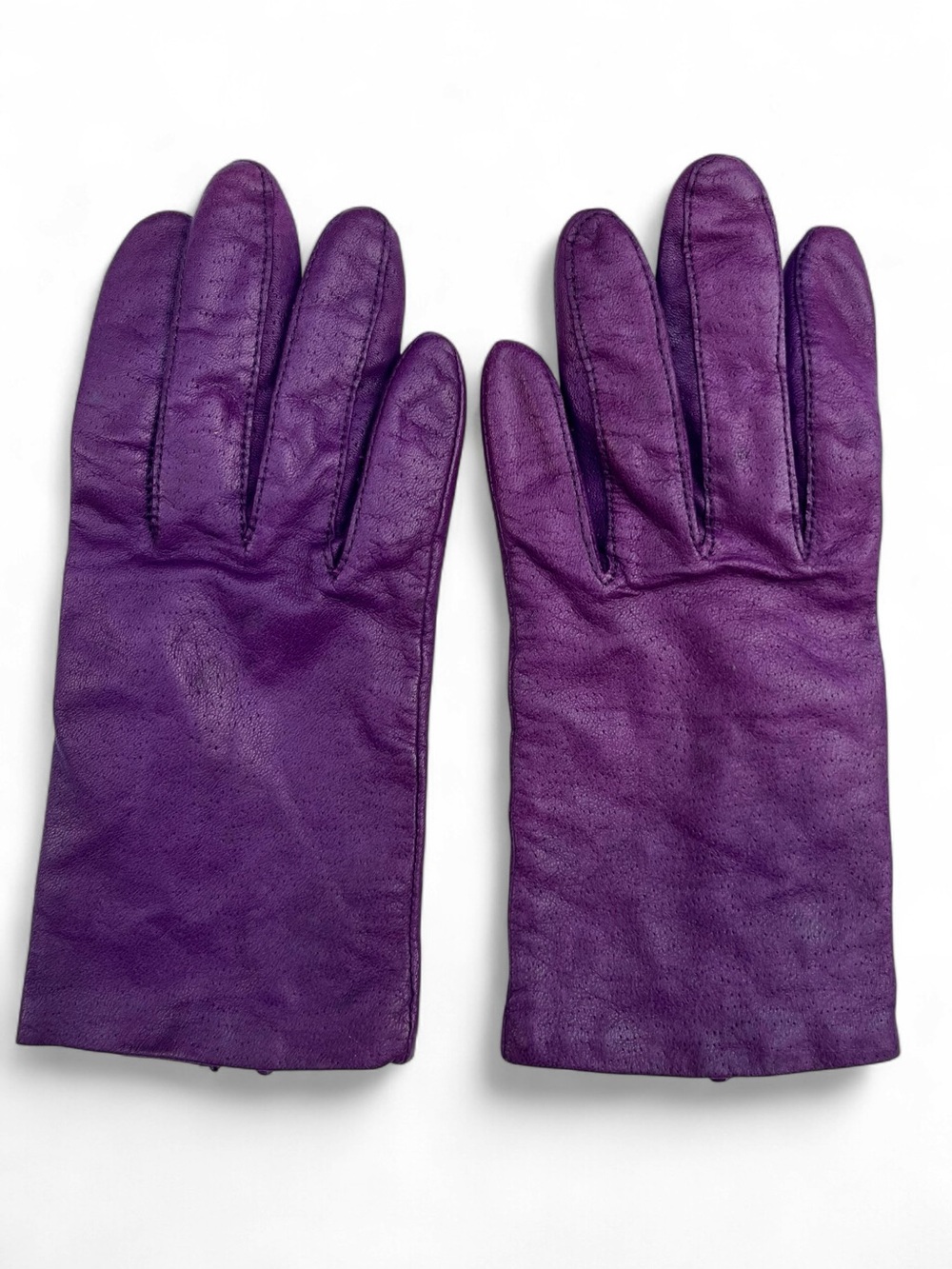 Vintage Purple Leather Driving Gloves Size 7 Women’s Medium